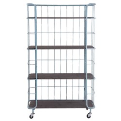 Clayre & Eef Étagère de boulanger 85x32x143 cm Vert Bois Fer Rectangle