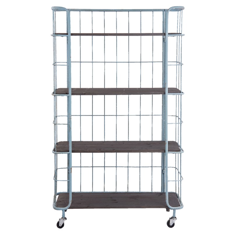 Clayre & Eef Étagère de boulanger 85x32x143 cm Vert Bois Fer Rectangle