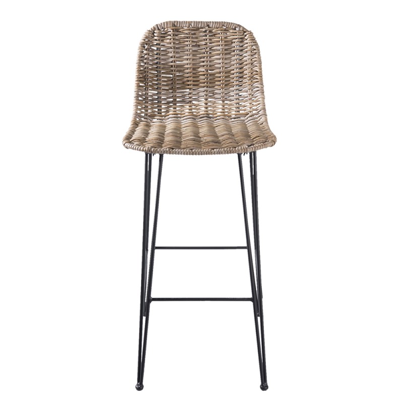 Clayre & Eef Barkruk  40x40x93 cm Bruin Rotan Ijzer