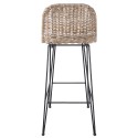 Clayre & Eef Barkruk  40x40x93 cm Bruin Rotan Ijzer