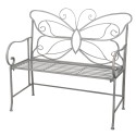 Clayre & Eef Banc de jardin 108x55x99 cm Gris Fer Rectangle Papillon