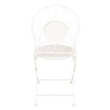 Clayre & Eef Bistro Set Bistro Table Bistro Chair Set of 3 Ø 60x70 White Iron