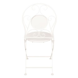 Clayre & Eef Set da bistrò Tavolo da bistrò Sedie da bistrò set di 3 Ø 60x70 Bianco Ferro