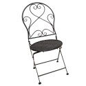 Clayre & Eef Bistroset Bistrotafel Bistrostoel 3-delig  Ø 60x70 Zwart Ijzer