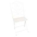 Clayre & Eef Ensemble bistro Table de bistrot Chaises bistrot set de 3 Ø 60x70 Blanc Fer