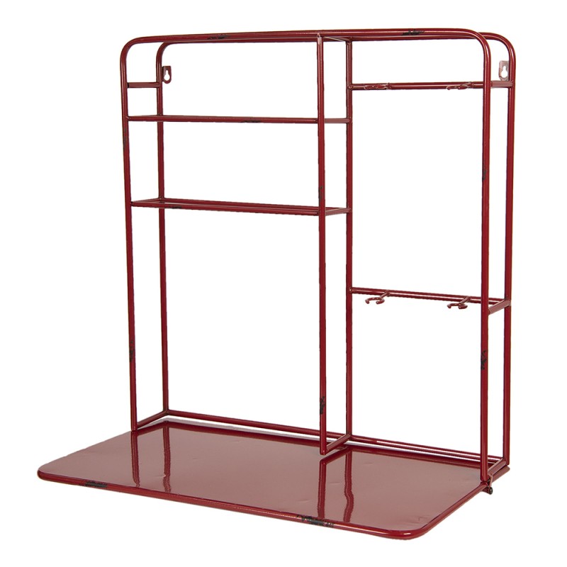 Clayre & Eef Wandregal 59x33x63 cm Rot Eisen Rechteck