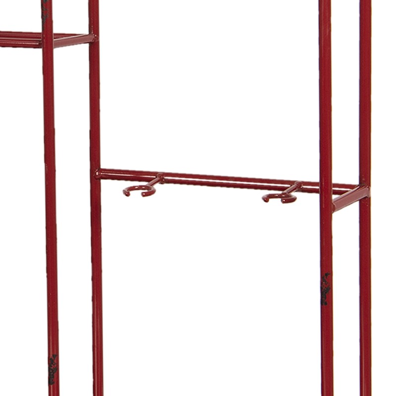 Clayre & Eef Scaffale da parete 59x33x63 cm Rosso Ferro Rettangolo