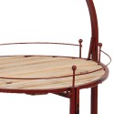 Clayre & Eef Tavolino Ø 49x98 cm Rosso Ferro Legno Rotondo