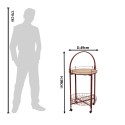 Clayre & Eef Tavolino Ø 49x98 cm Rosso Ferro Legno Rotondo
