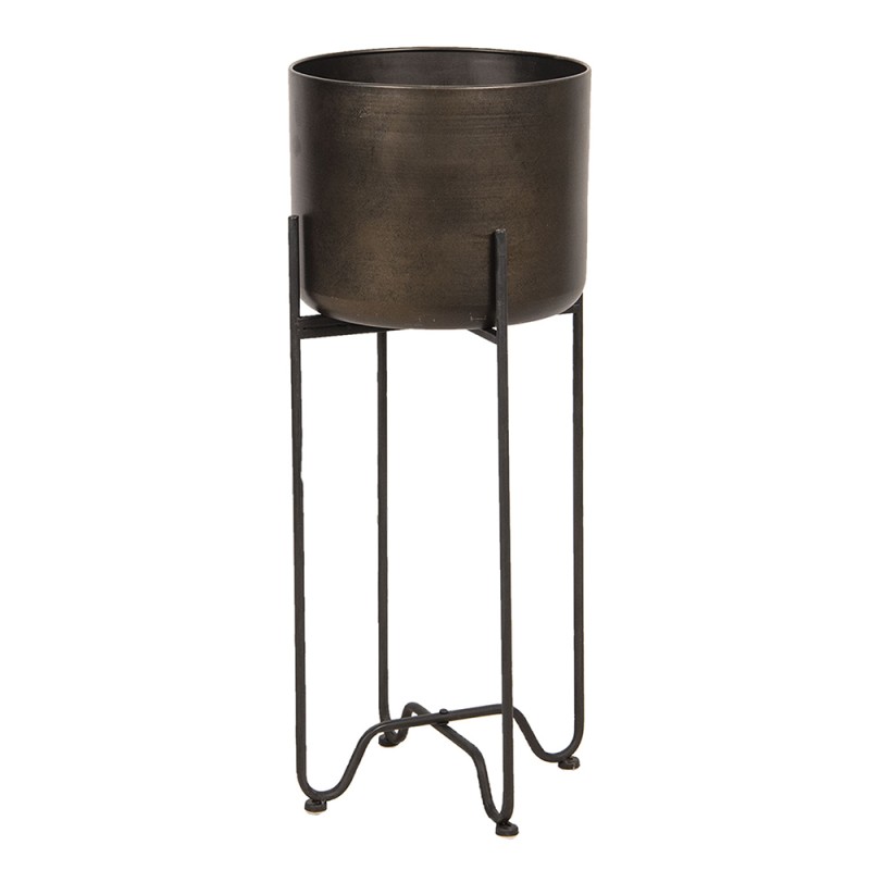 Clayre & Eef Plant Stand  Ø 28x71 cm Brown Iron Round