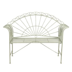 Clayre & Eef Panca da giardino 123x47x98 cm Verde Ferro Rettangolo