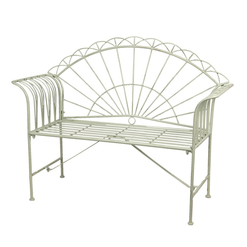 Clayre & Eef Gartenbank 123x47x98 cm Grün Eisen Rechteck