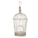 Clayre & Eef Bird Cage Decoration Set of 3 White Iron Round
