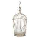 Clayre & Eef Bird Cage Decoration Set of 3 White Iron Round
