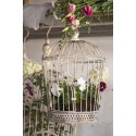 Clayre & Eef Bird Cage Decoration Set of 3 White Iron Round