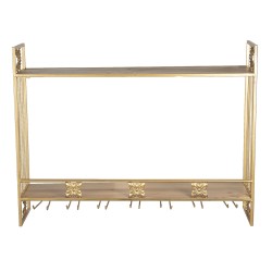 Clayre & Eef Wandrek  80x22x61 cm Goudkleurig Ijzer Rechthoek