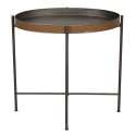 Clayre & Eef Beistelltisch 69x47x66 cm Braun Eisen Oval