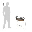 Clayre & Eef Beistelltisch 69x47x66 cm Braun Eisen Oval