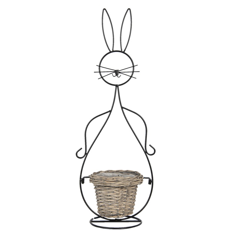 Clayre & Eef Pot de fleurs 15x23x67 cm Noir Fer