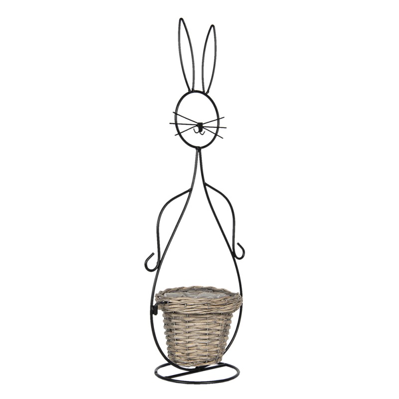 Clayre & Eef Pot de fleurs 15x23x67 cm Noir Fer