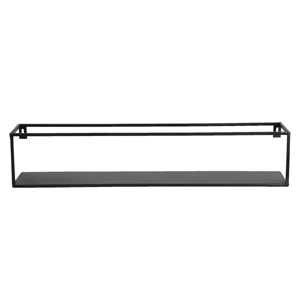 Clayre & Eef Wandrek 62x10x12 cm Zwart Ijzer Rechthoek Muurrek - Clayre & Eef Wandrek 62x10x12 cm Zwart Ijzer Rechthoek Muurrek -