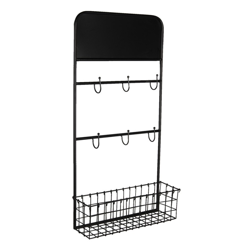 Clayre & Eef Etagère murale 39x12x75 cm Noir Métal Rectangle