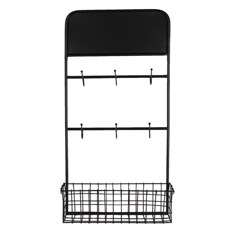 Clayre & Eef Etagère murale 39x12x75 cm Noir Métal Rectangle