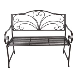Clayre & Eef Panca da giardino 117x50x98 cm Marrone Metallo Rettangolo