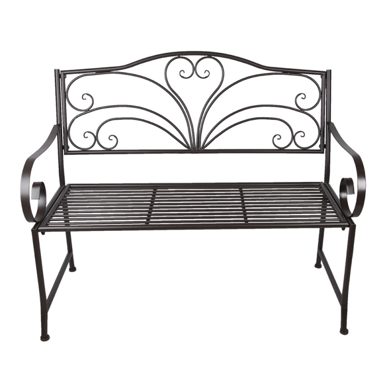 Clayre & Eef Gartenbank 117x50x98 cm Braun Metall Rechteck
