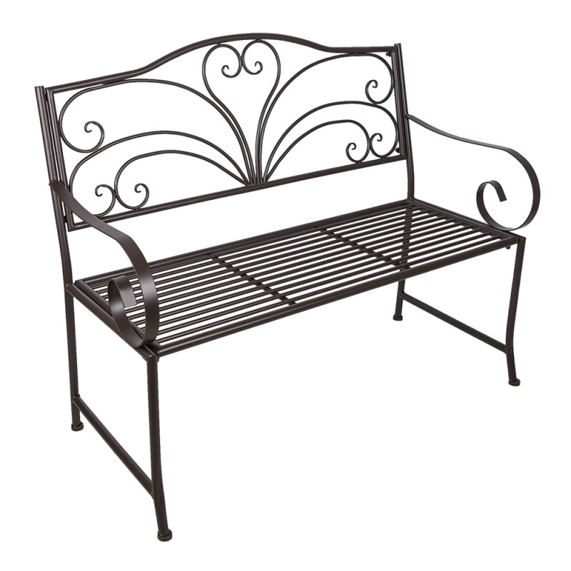 Clayre & Eef Gartenbank 117x50x98 cm Braun Metall Rechteck