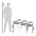 Clayre & Eef Tavolino set di 3 Grigio Ferro Rettangolo