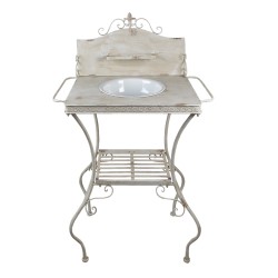 Clayre & Eef Kaptafel  72x48x114 cm Wit Ijzer Rechthoek