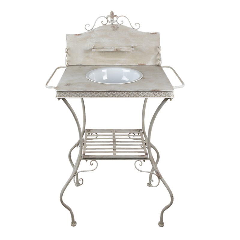 Clayre & Eef Kaptafel  72x48x114 cm Wit Ijzer Rechthoek