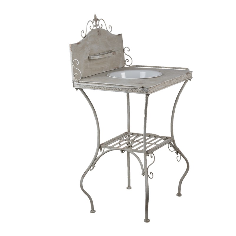Clayre & Eef Kaptafel  72x48x114 cm Wit Ijzer Rechthoek