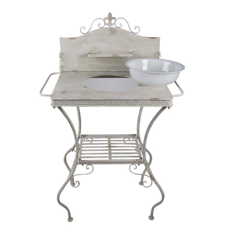 Clayre & Eef Kaptafel  72x48x114 cm Wit Ijzer Rechthoek