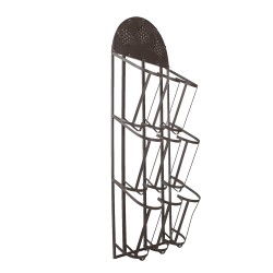 Clayre & Eef Wine Rack 30x18x83 cm Black Iron Rectangle