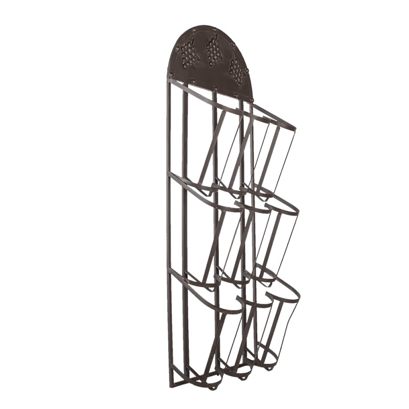 Clayre & Eef Portabottiglie 30x18x83 cm Nero Ferro Rettangolo