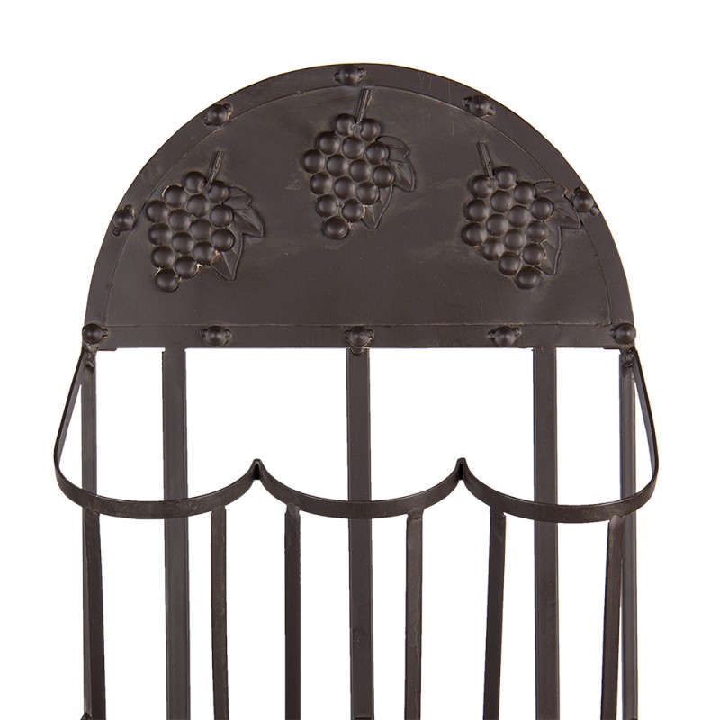 Clayre & Eef Portabottiglie 30x18x83 cm Nero Ferro Rettangolo