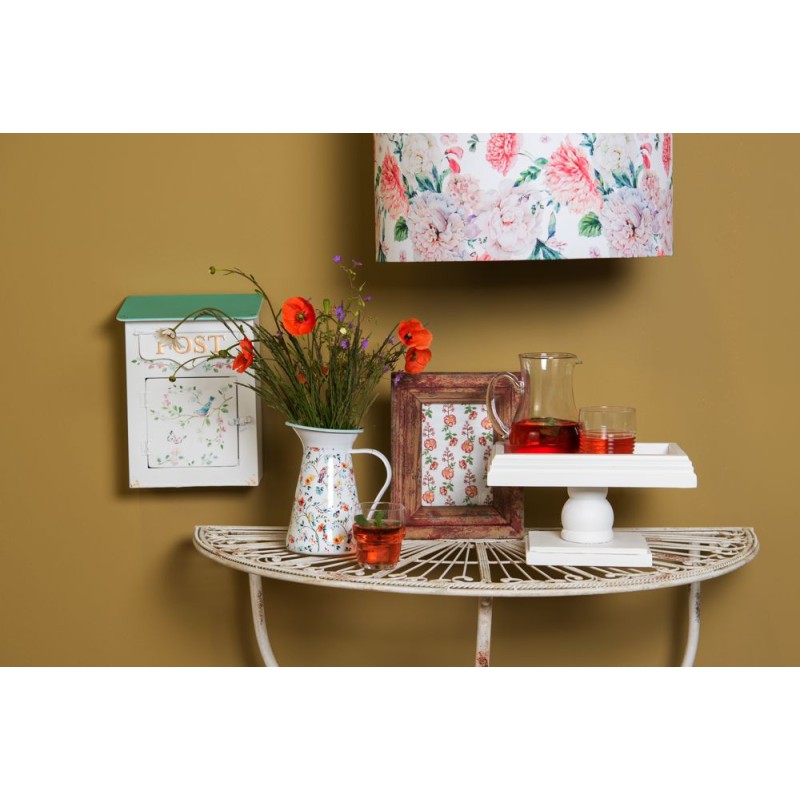 Clayre & Eef Side Table 90x48x76 cm White Iron Semicircle