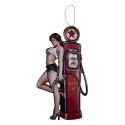 Clayre & Eef Wanddekoration 43x80 cm Rot Eisen Rechteck
