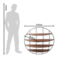 Clayre & Eef Wandrek  91x20 cm Zwart Bruin Ijzer Hout Rond