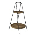 Clayre & Eef 2-stöckige Etagere Ø 49x74 cm Braun Eisen Rund