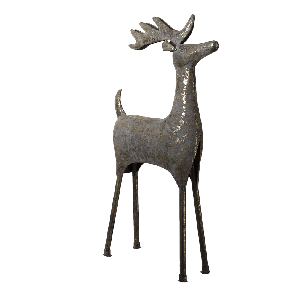 Clayre & Eef Beeld Hert 79 cm Grijs Ijzer - Clayre & Eef