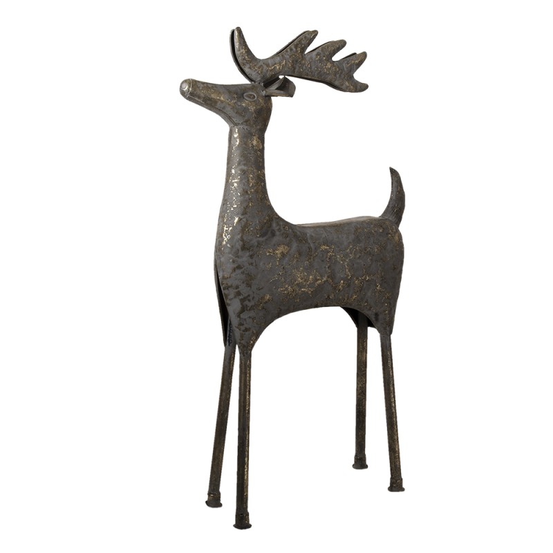 Clayre & Eef Statuetta Cervo 79 cm Grigio Ferro