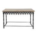 Clayre & Eef Beistelltisch 121x45x81 cm Schwarz Braun Eisen Holz Rechteck