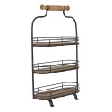 Clayre & Eef 3-stöckige Etagere 51 cm Schwarz Braun Eisen Holz Oval