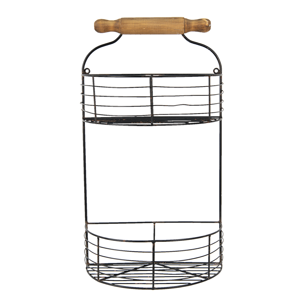 Clayre&Eef Wandrek 31x17x54 cm Zwart IJzer afbeelding