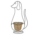 Clayre & Eef Blumentopf Hund 35x22x67 cm Schwarz Eisen