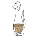 Clayre & Eef Blumentopf Hund 35x22x67 cm Schwarz Eisen