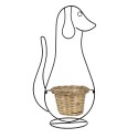 Clayre & Eef Blumentopf Hund 35x22x67 cm Schwarz Eisen